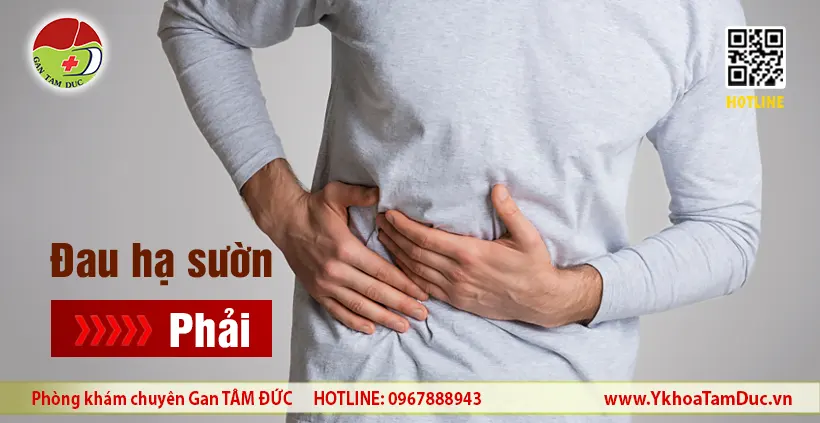 Triệu chứng viêm gan B giai đoạn đầu: 5 Dấu hiệu nhận biết & Hướng xử lý 1 Người đàn ông ôm bụng mô tả vị trí đau hạ sườn phải do gan