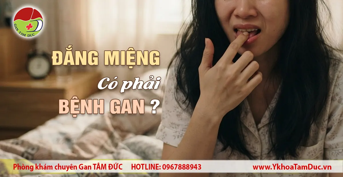 Đắng miệng có phải bệnh gan không? 1 Người phụ nữ có biểu cảm khó chịu vì cảm giác đắng trong miệng cùng tiêu đề "Đắng miệng có phải bệnh gan?", minh họa cho bài viết về các nguyên nhân gây đắng miệng.