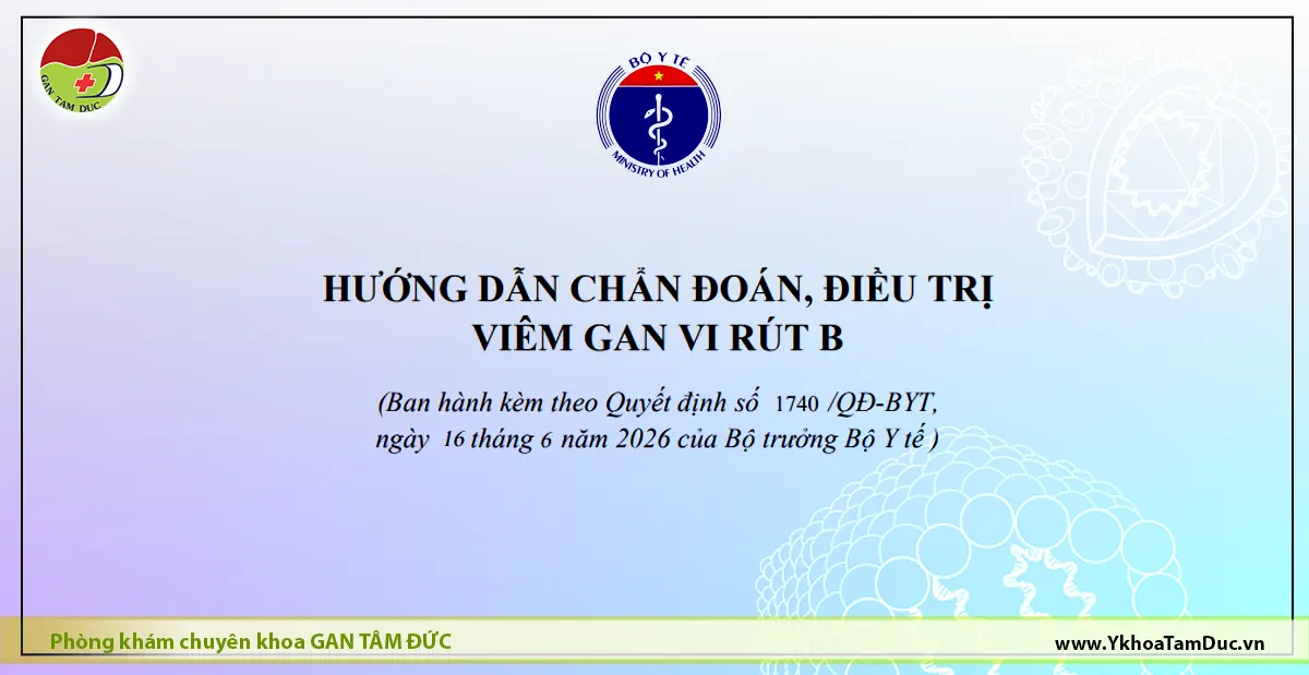 Hướng dẫn chẩn đoán, điều trị viêm gan vi rút B 2026 | Bộ Y tế 1 Trang bìa tài liệu "Hướng dẫn chẩn đoán, điều trị viêm gan vi rút B" do Bộ Y tế Việt Nam ban hành năm 2026, kèm logo Bộ Y tế và hình minh họa virus HBV.